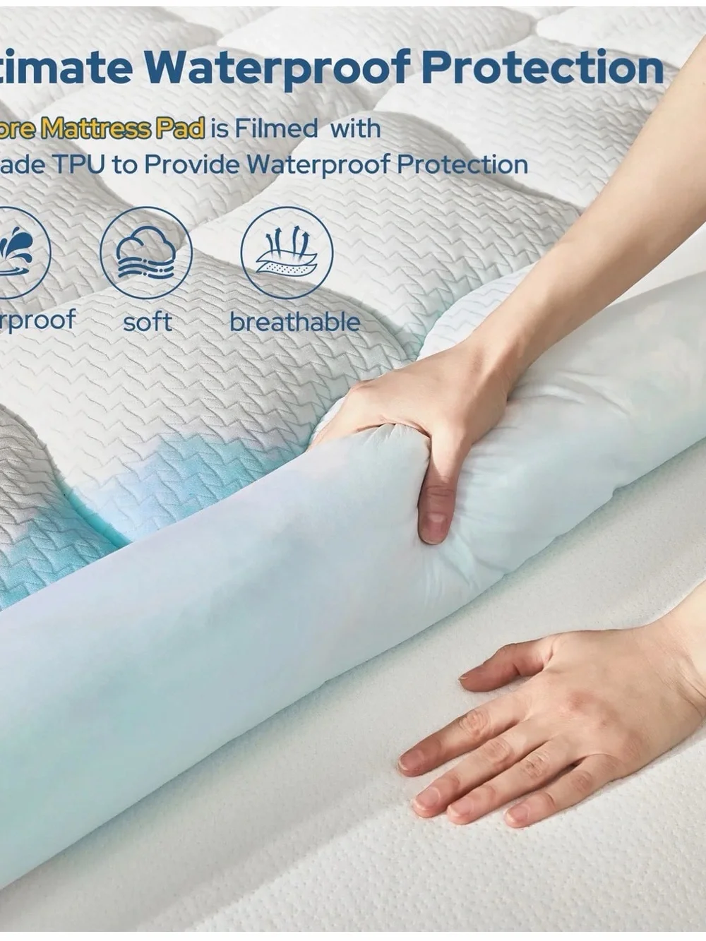 Bedlore White Mattress Pad (Queen Size)